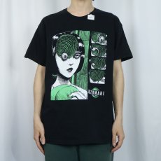画像2: 伊藤潤二 "うずまき" ホラー漫画プリントTシャツ BLACK L (2)