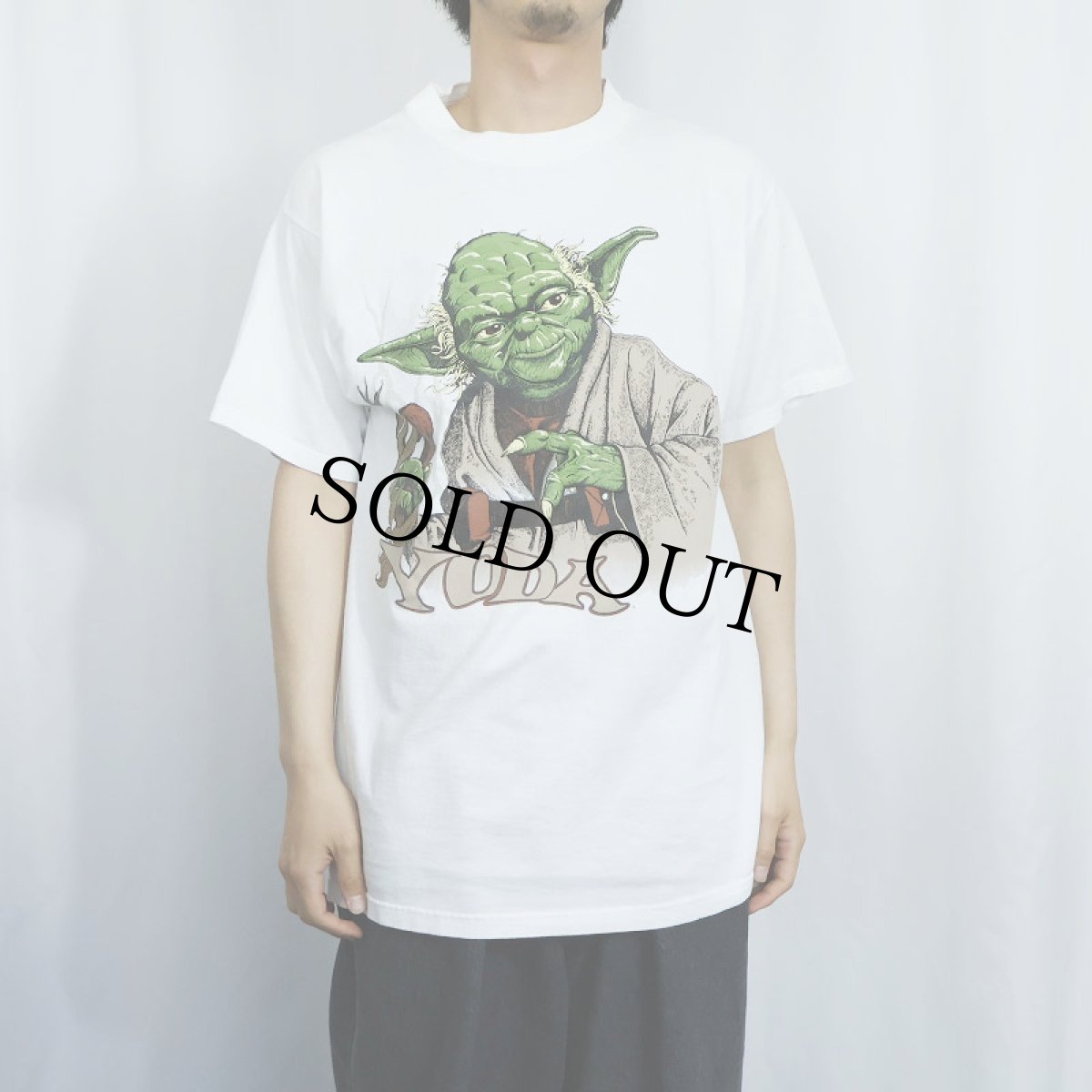 画像2: STAR WARS "YODA" SF映画プリントＴシャツ L (2)