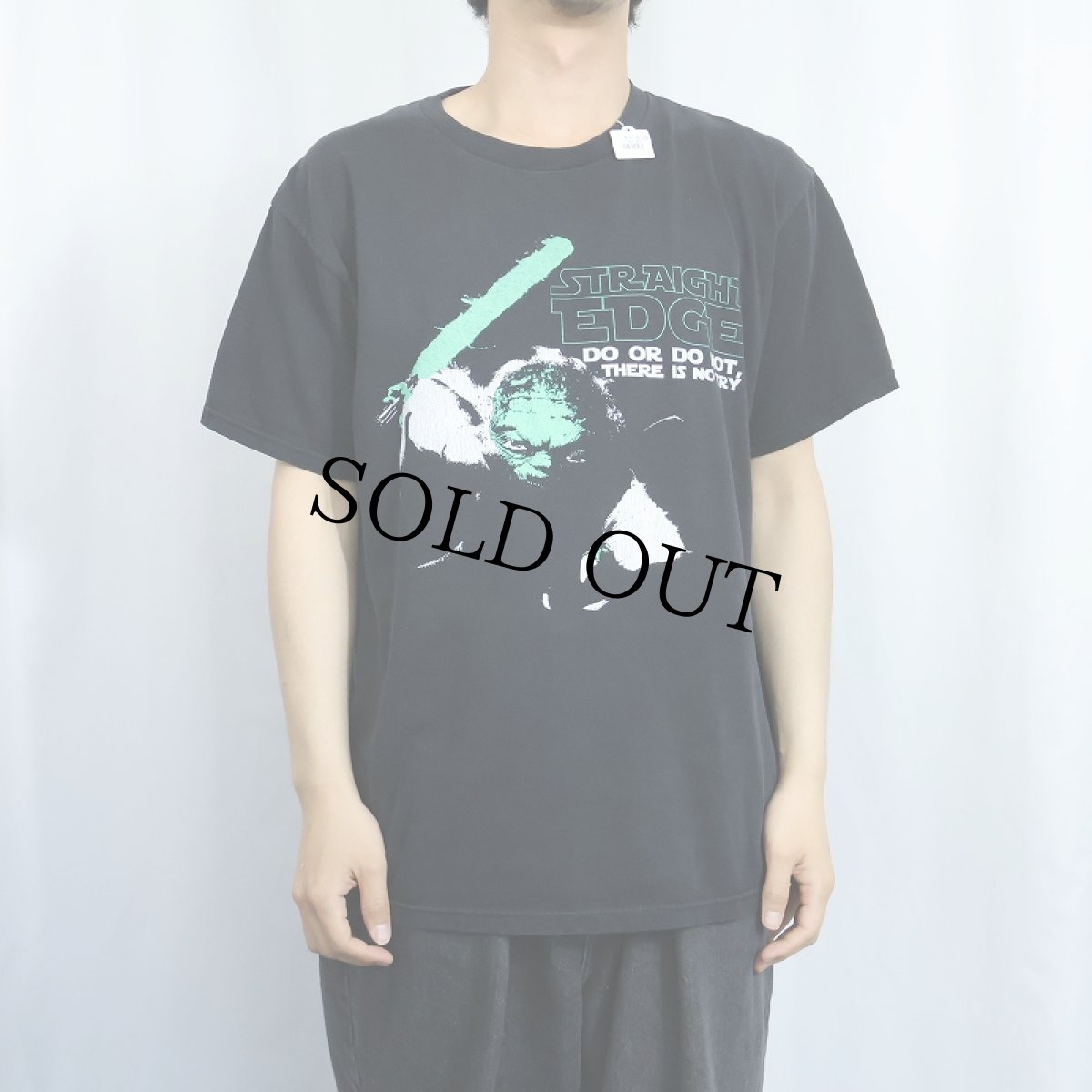 画像2: STAR WARS "YODA" SF映画プリントＴシャツ BLACK L (2)