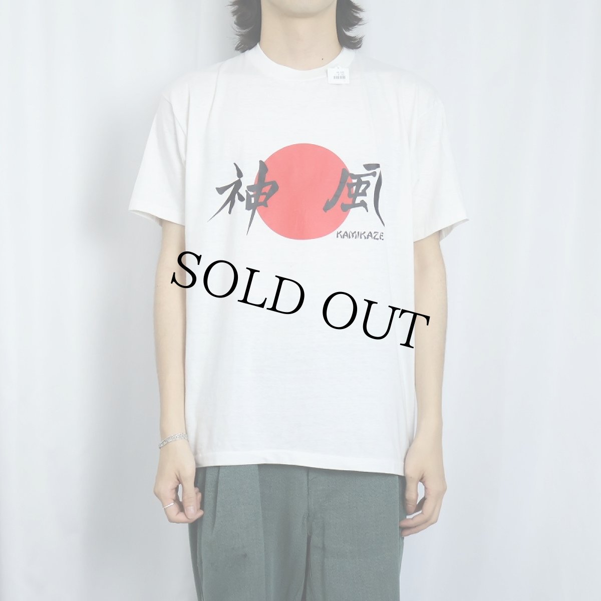 画像2: 【SALE】 80's USA製 "神風" 日の丸プリントTシャツ XL (2)