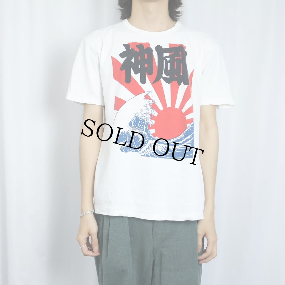 画像2: 90's KOCOLO JAPAN製 "神風" プリントTシャツ LL (2)