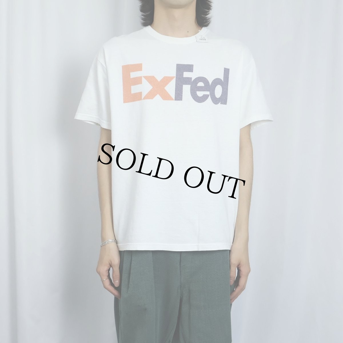画像2: "ExFed" 企業パロディプリントTシャツ L (2)
