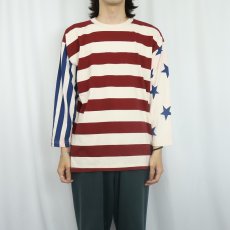 画像2: 90's EXP USA製 星条旗柄 ロンT S (2)