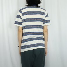 画像3: 70's TOWNCRAFT by JC Penney デザインボーダー柄 モックネックTシャツ L (3)