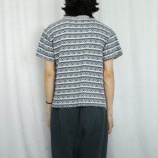 画像3: 90's CLASS CLUB USA製 マルチボーダー柄 Tシャツ L (3)