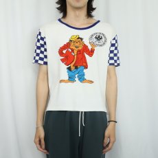 画像2: 〜80's EURO "STAATLICH GEPRÜFTER STEUERZAHLER" イラストプリントTシャツ   (2)