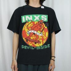 画像2: INXS USA製 "DEVIL INSIDE" ファンクロックバンドプリントTシャツ BLACK  (2)