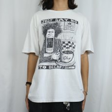 画像2: 90's BADBOB "JUST SAY NO TO DECAF!" アートプリントTシャツ L (2)