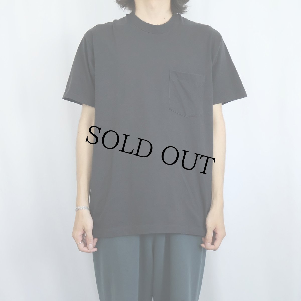 画像2: 90's BVD USA製 無地ポケットTシャツ BLACK L (2)