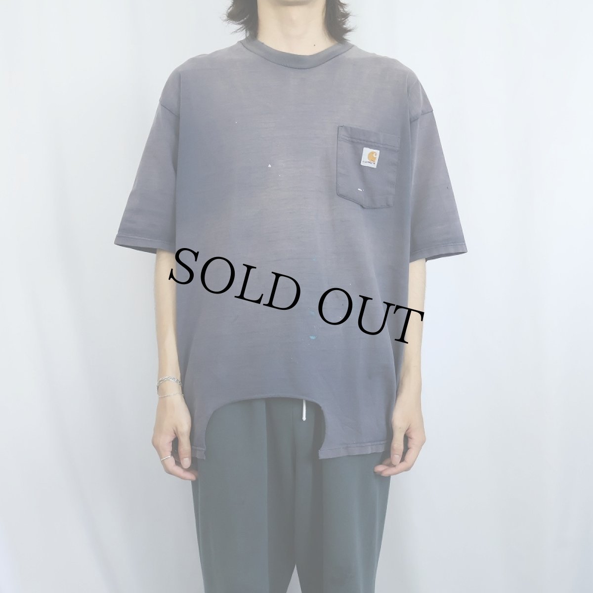 画像2: Carhartt フェードポケットTシャツ NAVY  (2)