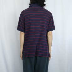 画像3: 90's POLO Ralph Lauren USA製 ロゴ刺繍 ボーダー柄 ポロシャツ L (3)