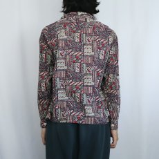 画像3: 50〜60's Styled SPORTSHIRT USA製 総柄 コットンオープンカラーシャツ M (3)