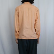 画像3: 60's Coopers USA製 刺繍デザイン レーヨンオープンカラーシャツ M (3)