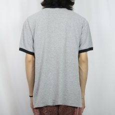 画像3: Steven Rhodes "Deal with the Devil" イラストプリントリンガーTシャツ L (3)
