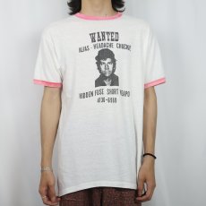 画像2: 70's USA製 "WANTED" マグショットプリント リンガーTシャツ XL (2)
