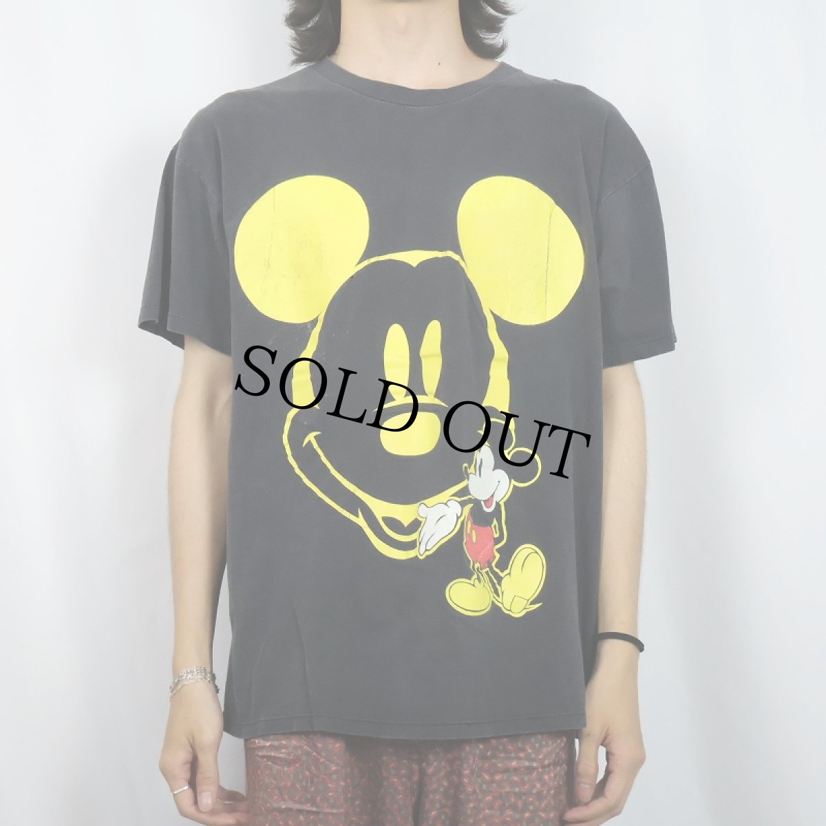 画像2: 90's MICKEY&CO.  "MICKEY MOUSE"  キャラクタープリントTシャツ BLACK ONESIZE (2)