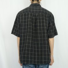 画像3: 90's J.RIGGINGS チェック柄 リネン×コットン シャツ BLACK XL (3)