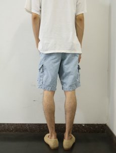 画像3: Abercrombie&Fitch ヒッコリーストライプ柄 デニムカーゴショーツ W35 (3)