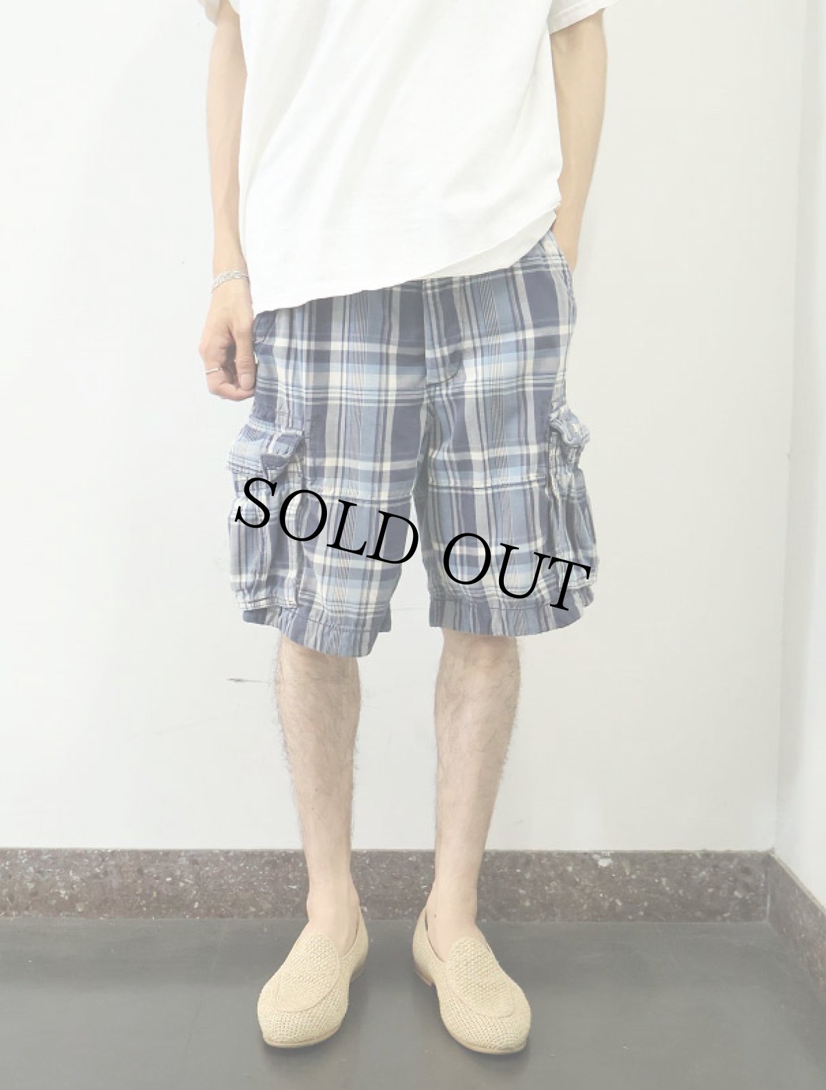 画像3: Abercrombie&Fitch チェック柄 カーゴショーツ W33 (3)