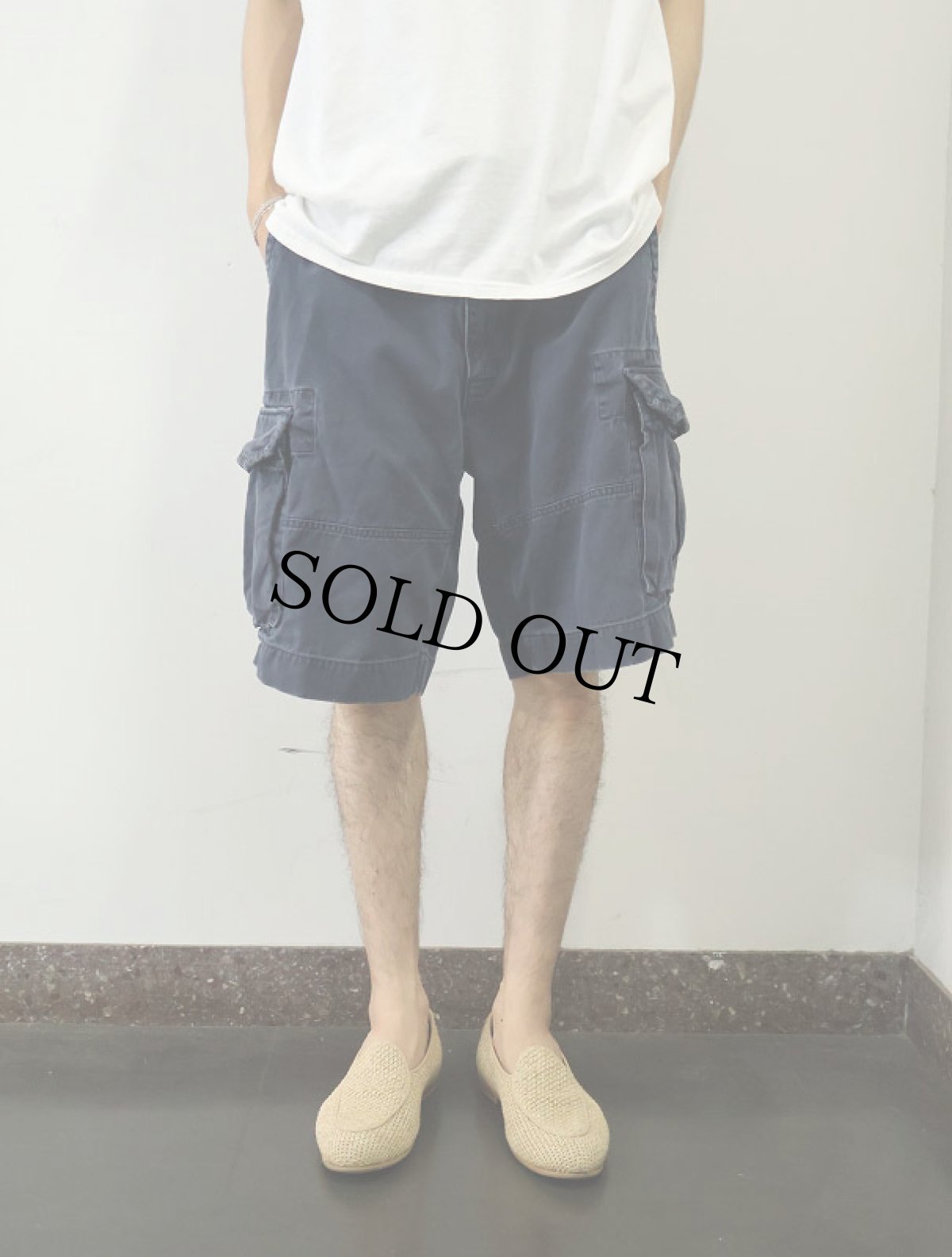 画像2: POLO Ralph Lauren コットンカーゴショーツ NAVY W37 (2)