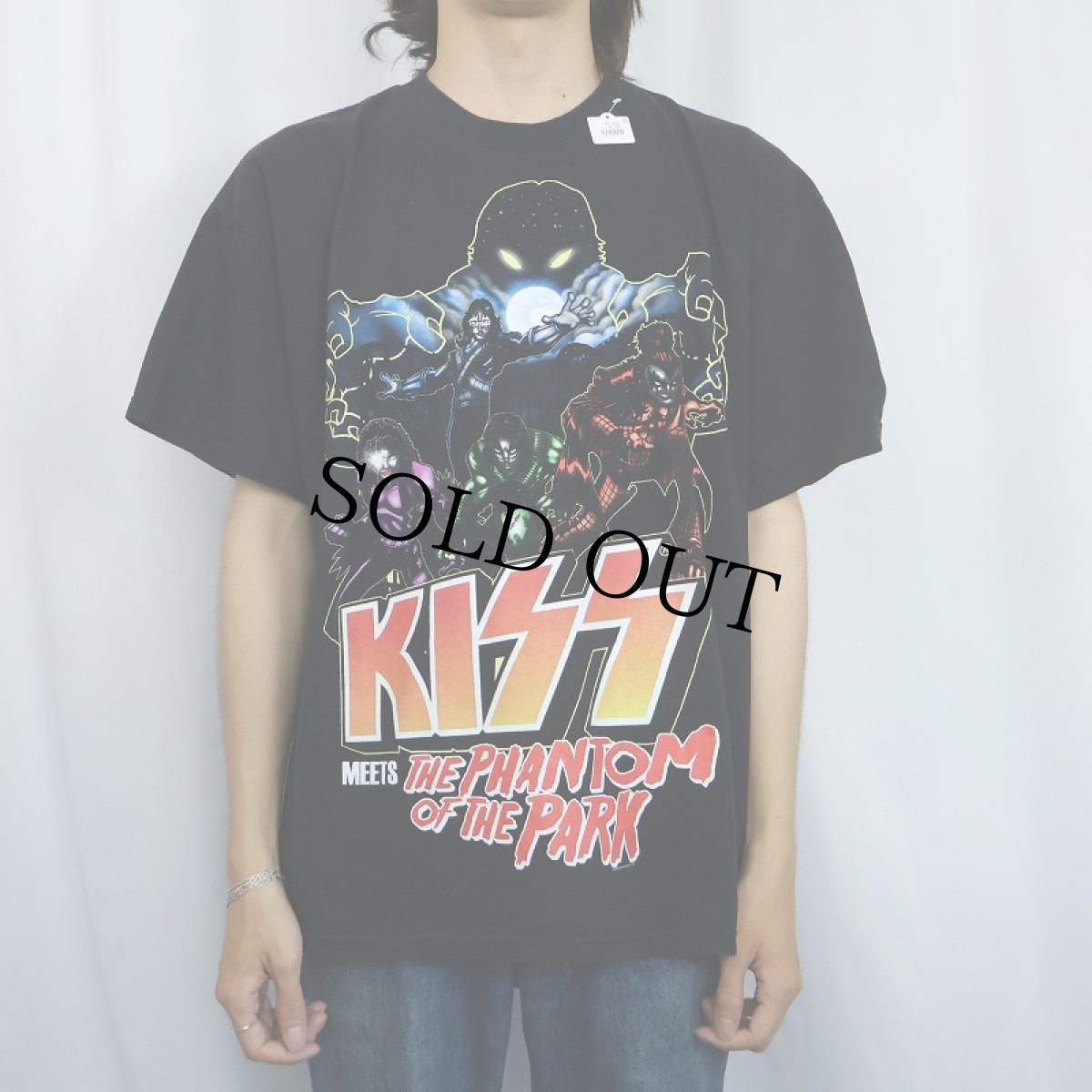 画像2: 2000's KISS "MEETS THE PHANTOM OF THE PARK" ヘヴィメタルバンド TV番組 プリントTシャツ BLACK XL (2)