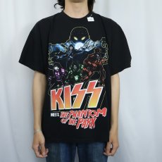 画像2: 2000's KISS "MEETS THE PHANTOM OF THE PARK" ヘヴィメタルバンド TV番組 プリントTシャツ BLACK XL (2)