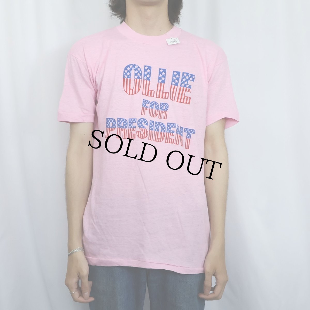 画像2: 80's "OLLIE FOR PRESIDENT" メッセージプリントTシャツ XL (2)