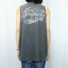 画像4: Hart & Huntington Clothing Co. タトゥーブランドプリントカットオフTシャツ BLACK  (4)