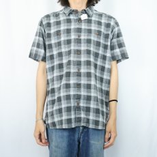 画像2: 2014SS Patagonia チェック柄 ヘンプ × コットン シャツ M (2)