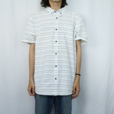 画像2: 2015SS Patagonia ORGANIC COTTON ボーダー柄 コットンボタンダウンシャツ XL (2)