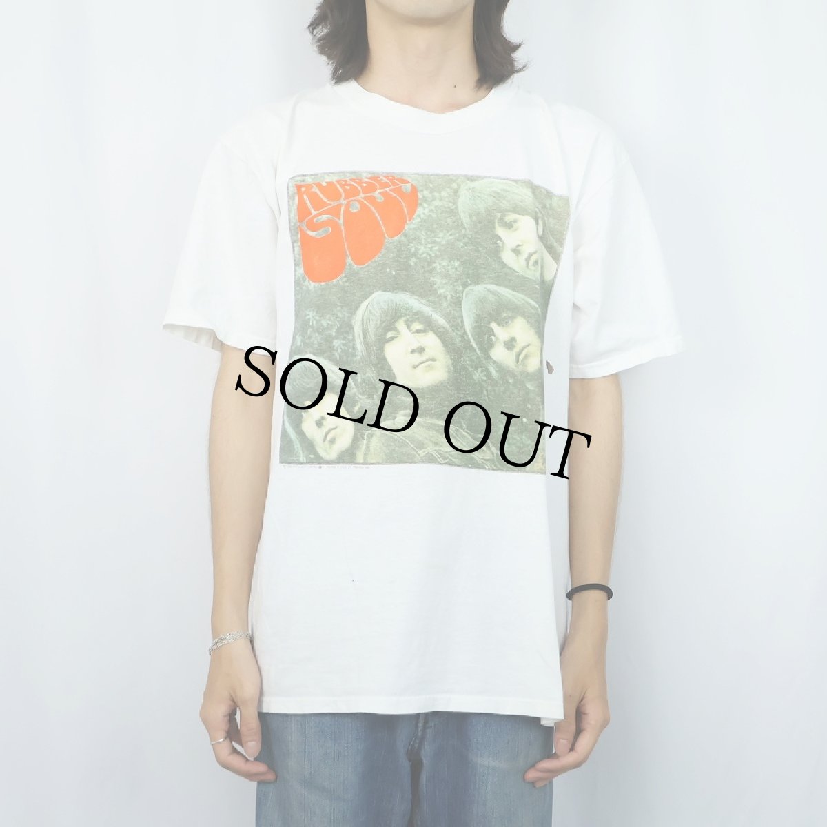 画像2: 90's THE BEATLES "RUBBER SOUL" ロックバンドアルバムTシャツ L (2)