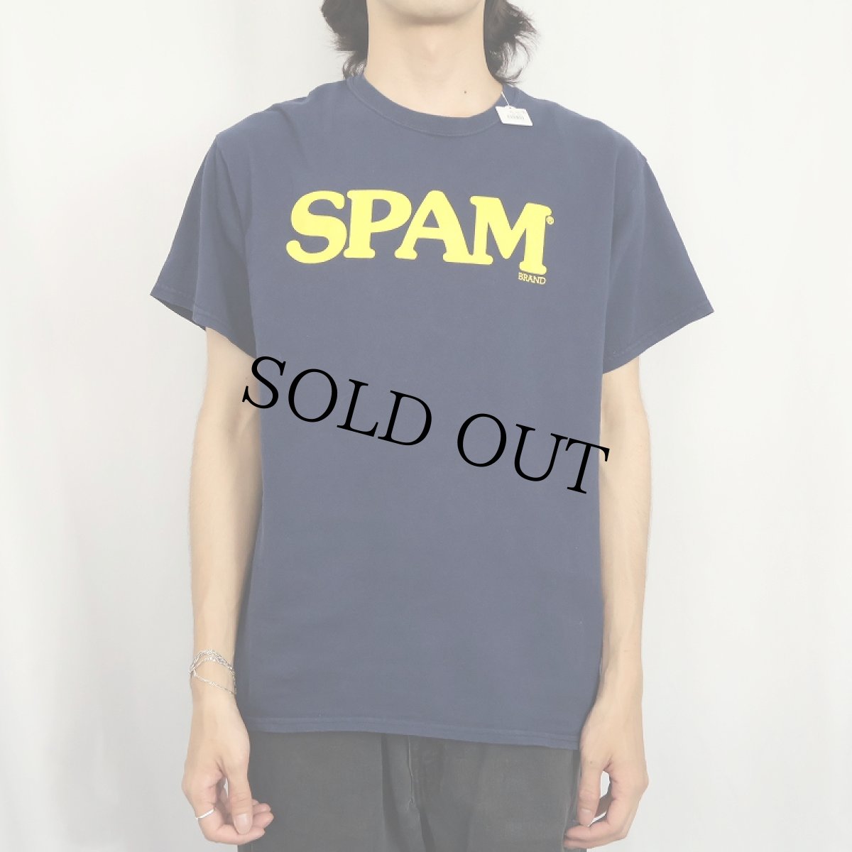 画像2: SPAM ロゴプリントTシャツ NAVY (2)