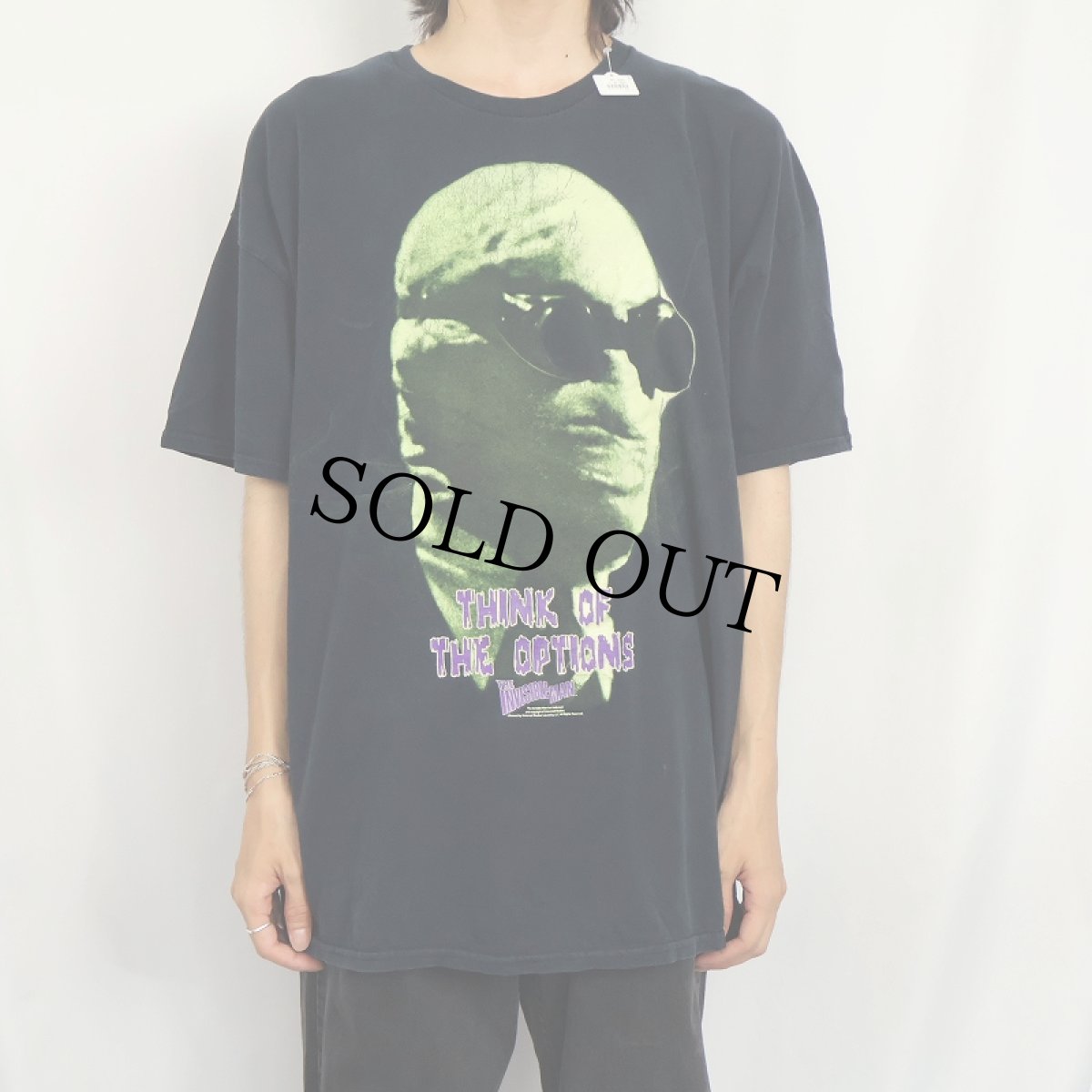 画像2: 90's THE INVISIBLE MAN "THINK OF THE OPTIONS" ホラー映画プリントTシャツ BLACK 2XL (2)