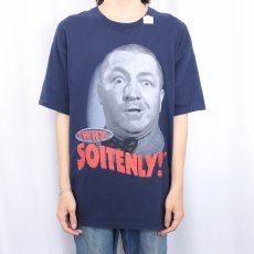 画像2: The Three Stooges "WHY SOITENLY!" コメディアンプリントTシャツ NAVY L (2)