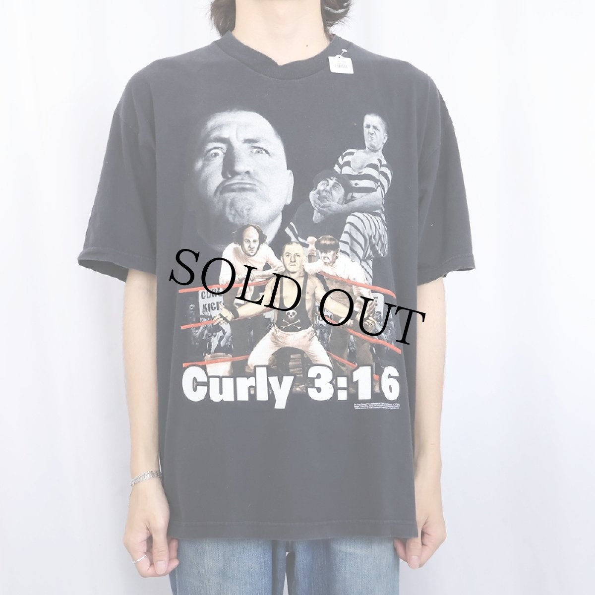 画像2: 90's The Three Stooges USA製 コメディアンプリントTシャツ BLACK XL (2)