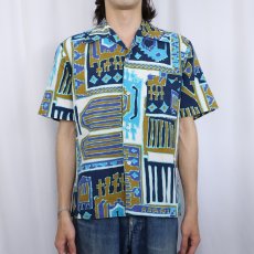 画像2: 〜70's SEARS STYLED IN HAWAII  総柄 ハワイアンシャツ M (2)