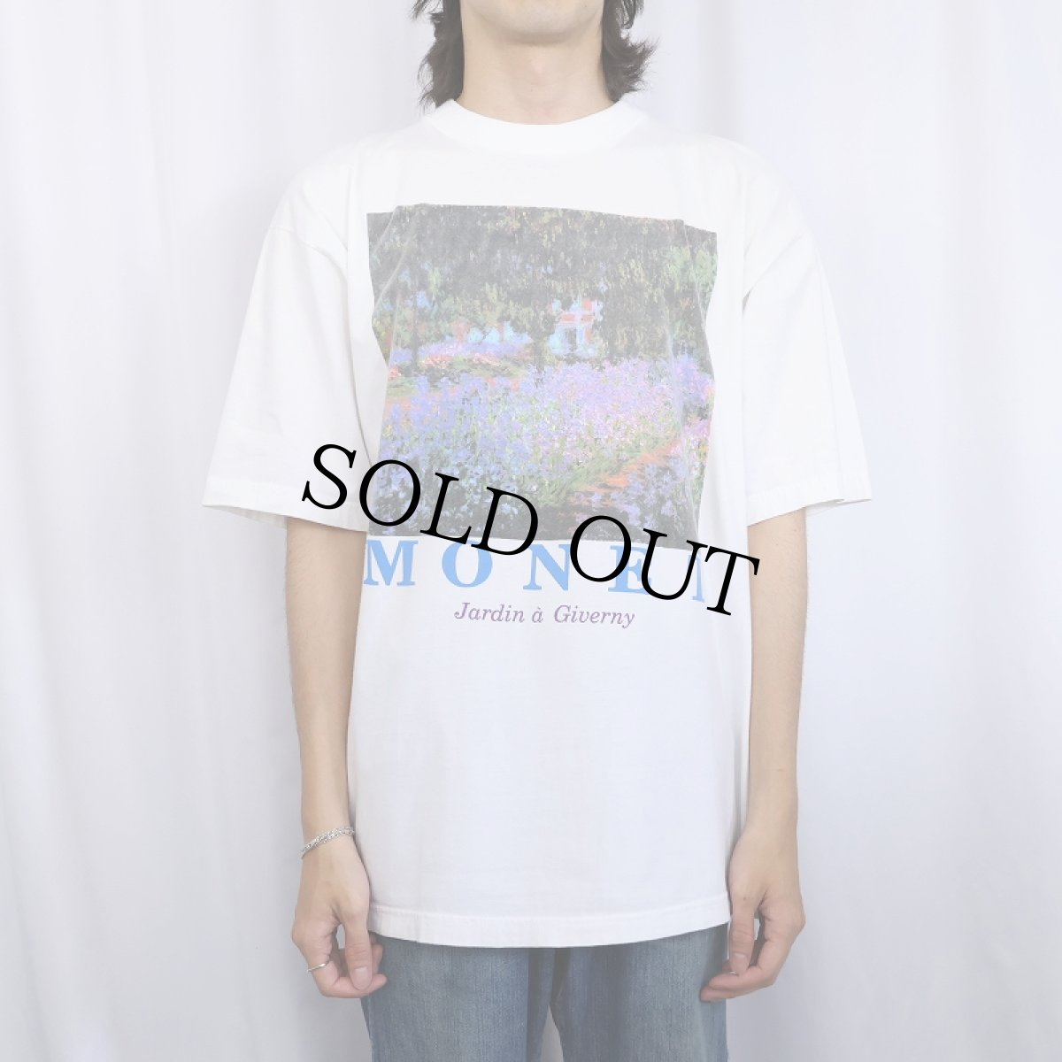 画像2: 90's Claude Monet "Irises in Monet's Garden" アートプリントTシャツ XL (2)