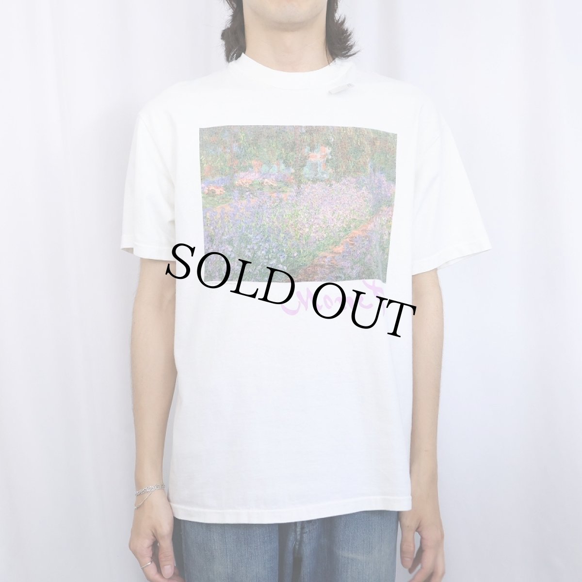 画像2: 90's Claude Monet "Irises in Monet's Garden" アートプリントTシャツ L (2)