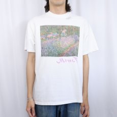 画像2: 90's Claude Monet "Irises in Monet's Garden" アートプリントTシャツ L (2)