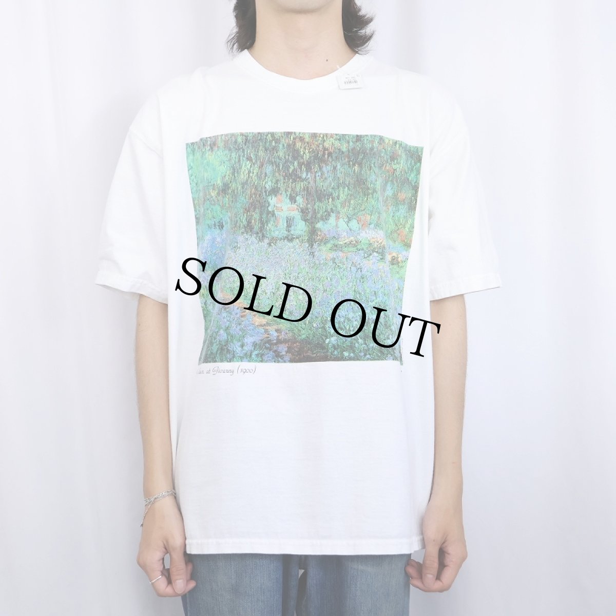 画像2: 90's〜 Claude Monet "The Artist's Garden at Giverny" アートプリントTシャツ XL (2)