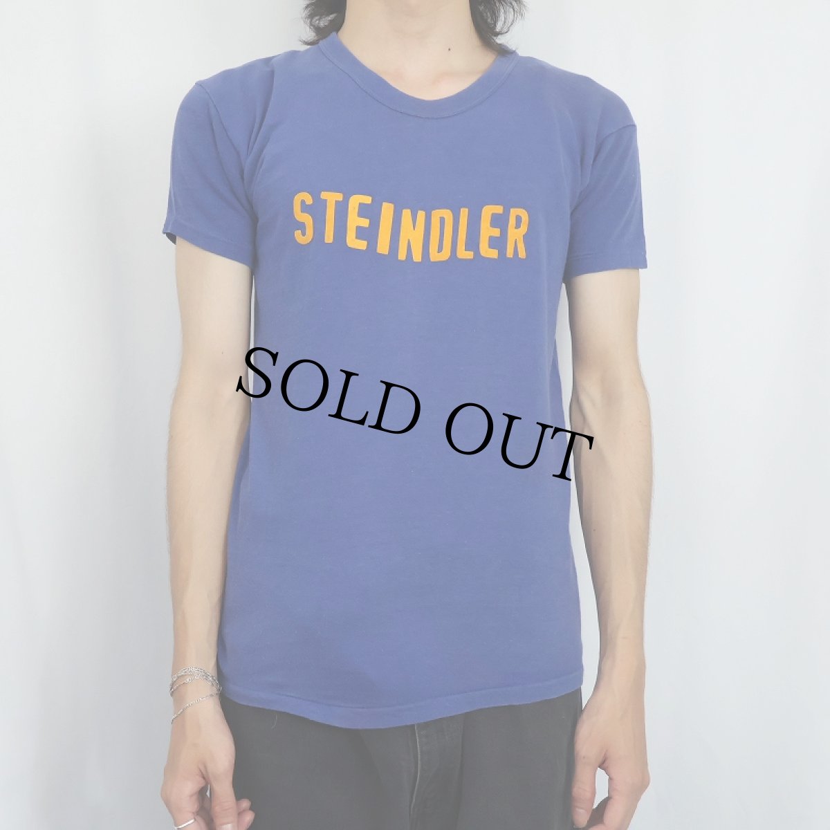 画像2: 60's Russell Southern USA製 "STEINDLER" フロッキープリントTシャツ L (2)