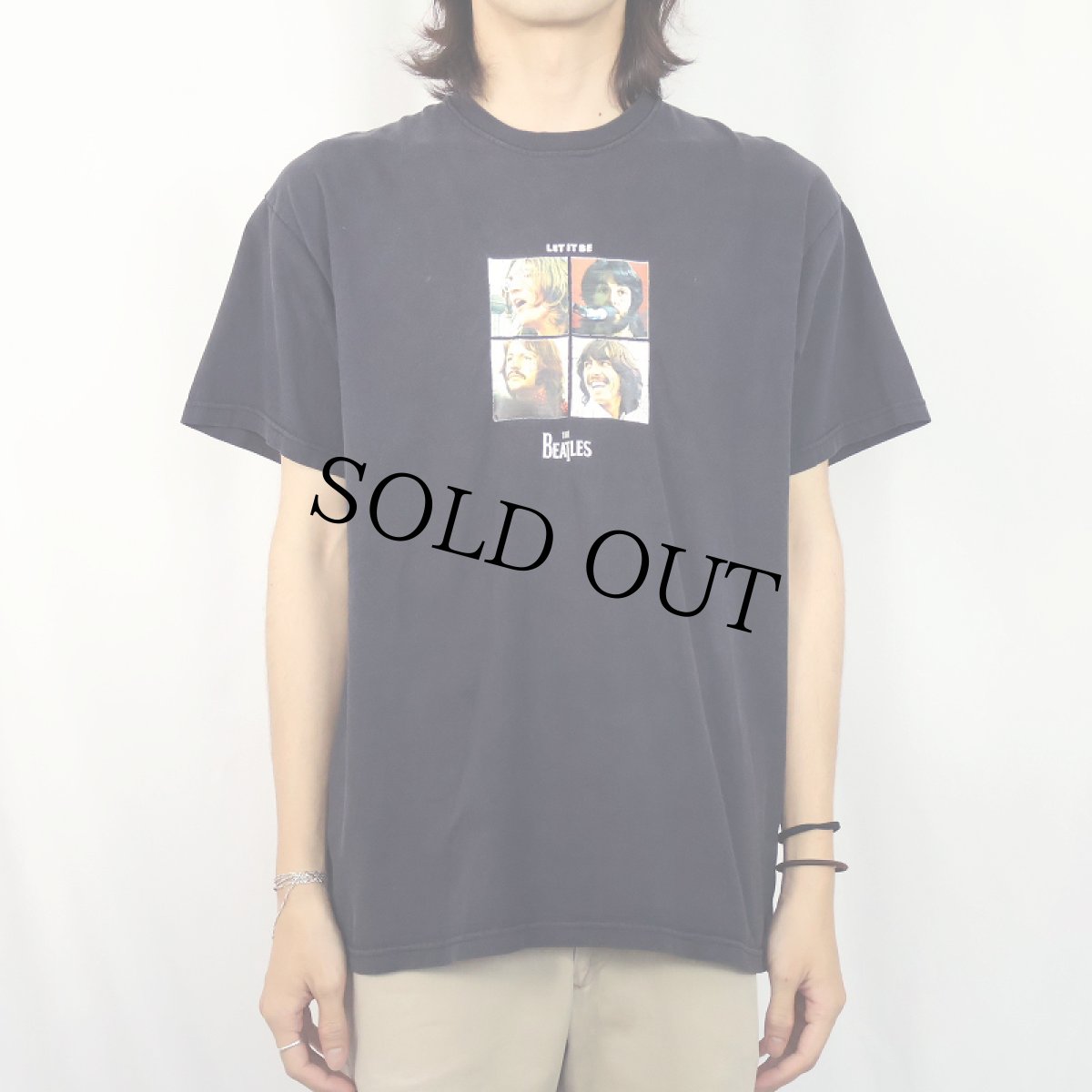 画像2: THE BEATLES "LET IT BE" ロックバンドプリントTシャツ BLACK L (2)