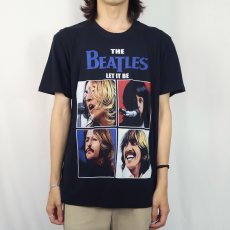 画像2: THE BEATLES "LET IT BE" ロックバンドプリントTシャツ BLACK L (2)