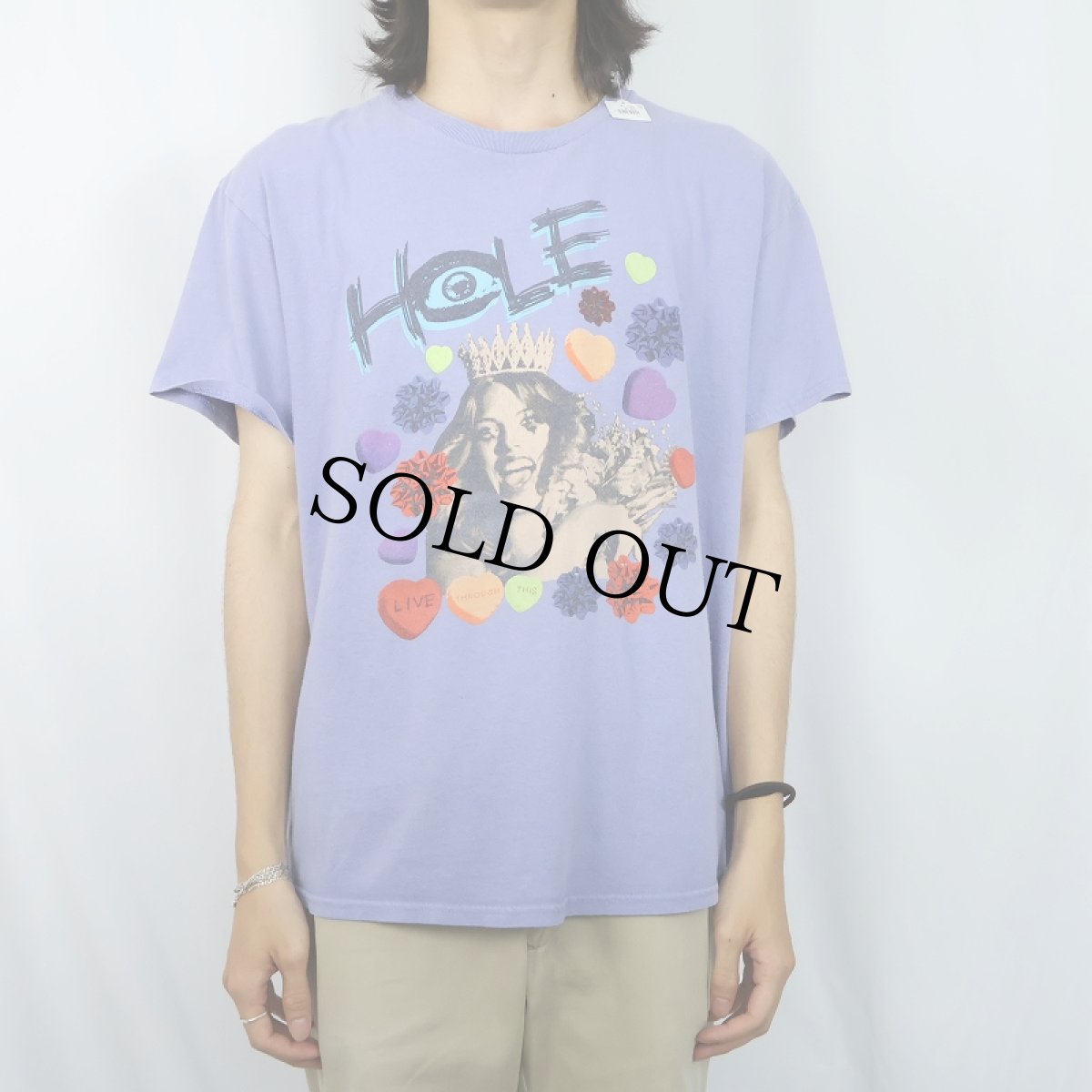 画像2: HOLE ロックバンド プリントTシャツ L (2)