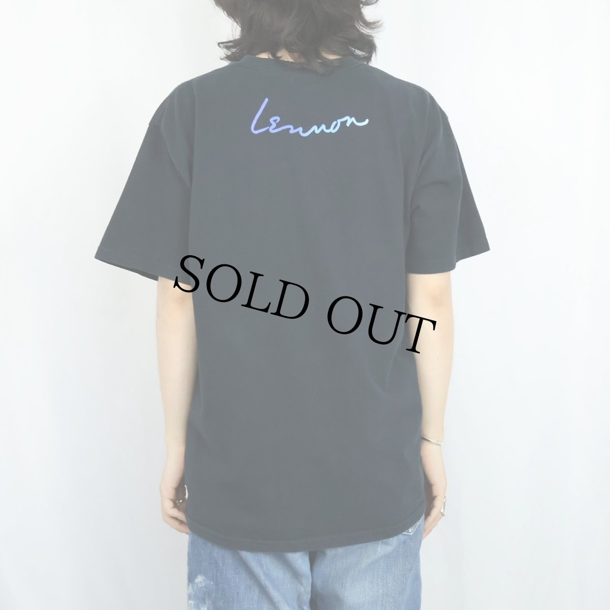 画像4: John Lennon ミュージシャンプリントTシャツ BLACK L (4)