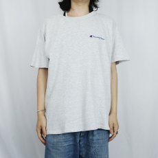 画像2: 90's Champion 青刺繍タグ 後期 USA製 ロゴプリントTシャツ L (2)