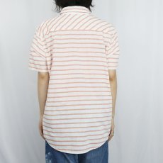 画像3: 2019SS Patagonia ボーダー柄 コットン×ポリエステル ボタンダウンシャツ L (3)