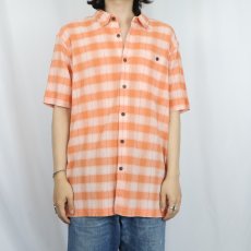 画像2: 2019SS Patagonia チェック柄 ちりめん A/Cシャツ L (2)