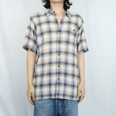 画像2: Patagonia チェック柄 ちりめん A/Cシャツ M (2)