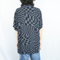 画像3: NO BOUNDARIES 総柄 レーヨンオープンカラーシャツ L (3)
